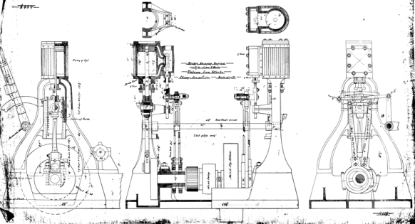 Bridge swinging engines dated 24 January 1887. To swing a bridge required motive power, and at the time the steam engine was the power source of choice.